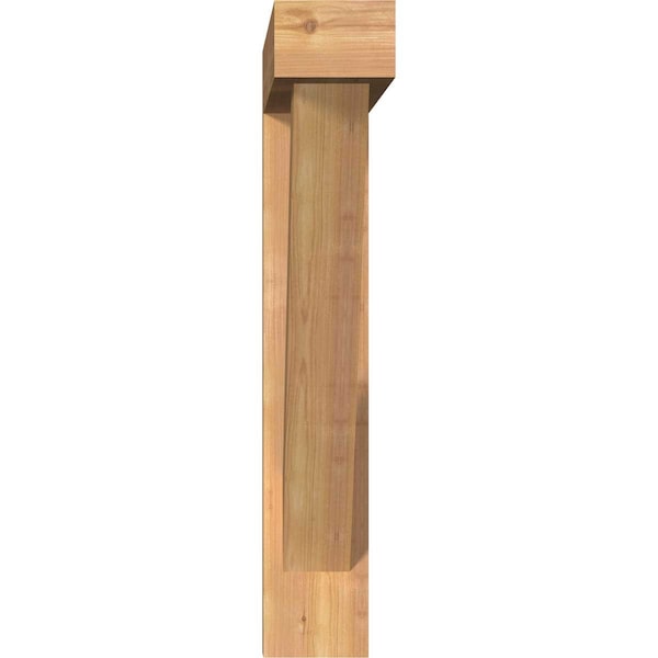 Traditional Block Smooth Bracket W/ Offset Brace, Western Red Cedar, 5 1/2W X 32D X 32H